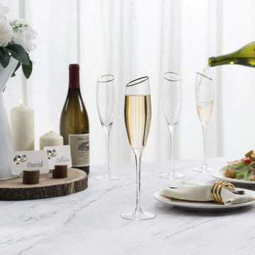 SCS Direct Extra Large Giant Champagne Flute Glasses 2 pack - 25oz per glass  - Each holds about a full bottle of champagne