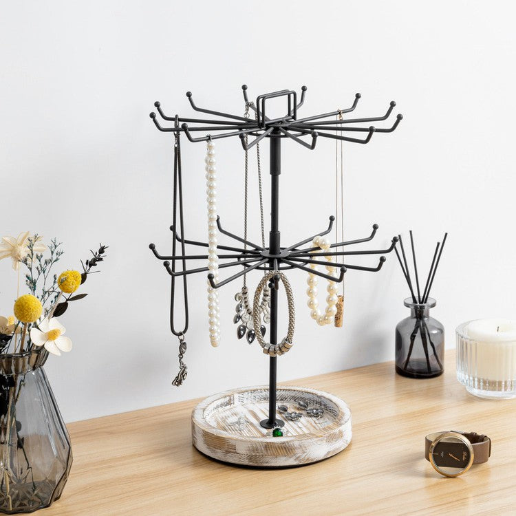 3 Tier Jewelry Tree Stand Tower Rack Necklace Bracelet Holder