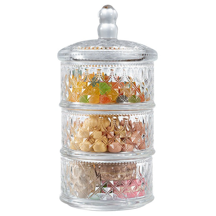 Food Grade Clear Candy Jar with Lid Decorative Candy Bowl Crystal