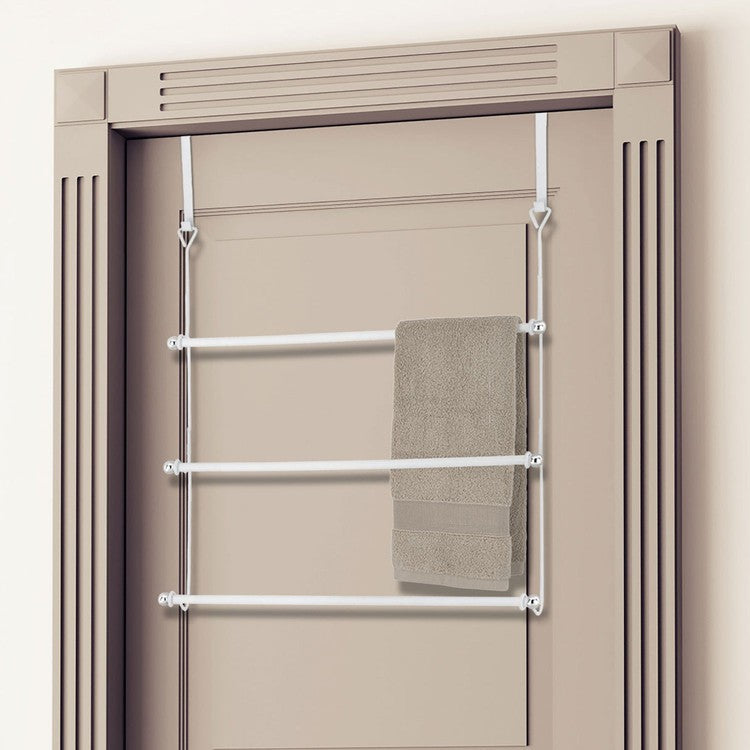 Over-The-Door 3 White Metal Towel Rack-MyGift
