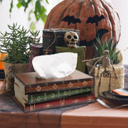 Antique Book Design Wood Bathroom Tissue Box Cover