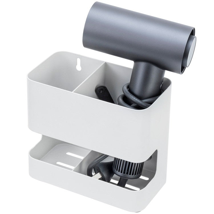Wall Mounted White Metal Hair Styling Tools and Accessories Holder