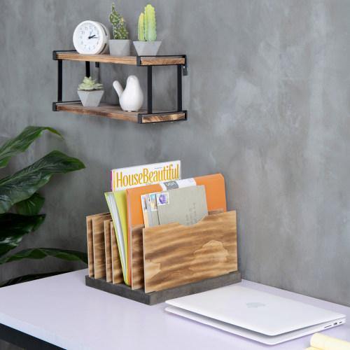 Smart Office Document Organizer with Adjustable Wood Panels