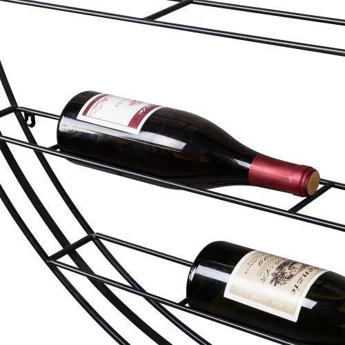 12 Bottle Wall Mounted Wine Display Rack. Black Metal - MyGift