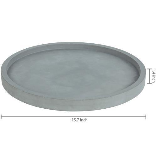 16-Inch Concrete Grey Round Vanity Tray - MyGift