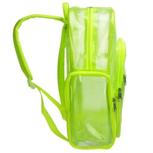 17-Inch Green Mesh & Clear PVC School Backpack - MyGift