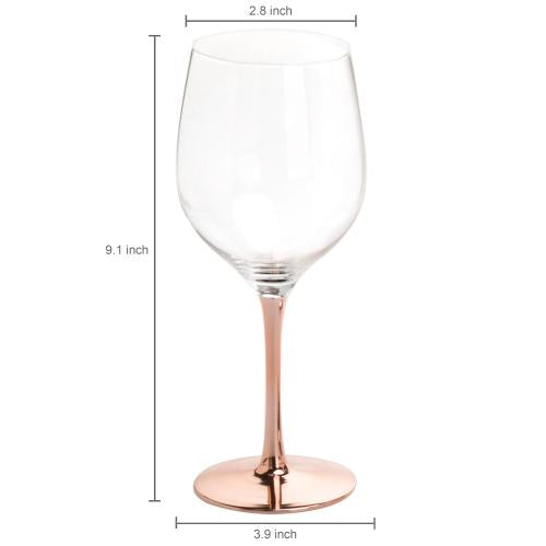Modern 20 oz Copper-Toned Stemmed Wine Glasses, Set of 4-MyGift