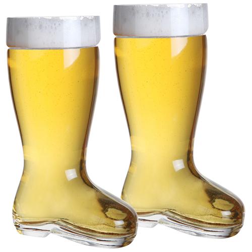 2 Liter Beer Boot Glass Set - Oktoberfest Beer Boots - Set of 2 - MyGift® - MyGift Enterprise LLC