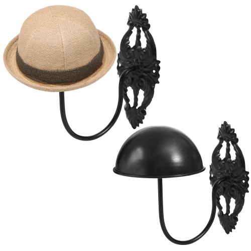 Vintage Wall Mounted Hat and Wig Display, Set of 2