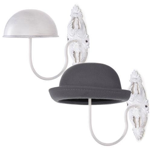 Wall-Mounted Vintage White Metal Hat & Wig Holders, Set of 2 - MyGift