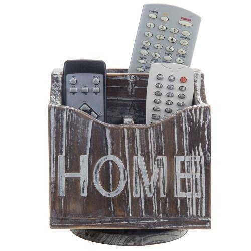 360-Degree Rotating Torched Wood Remote Control Holder Caddy - MyGift