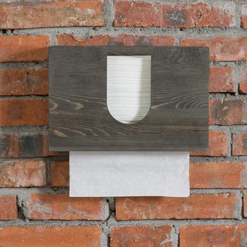 Dark Gray Solid Wood Paper Towel Dispenser - MyGift