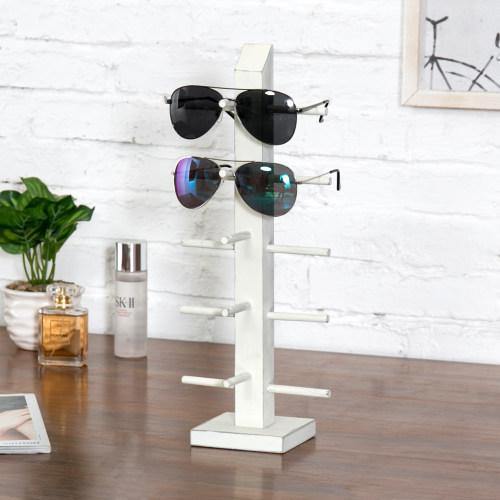 Vintage White Wood Tabletop Sunglass Display Stand