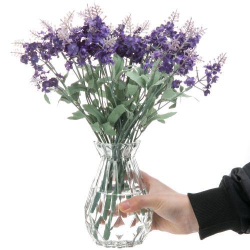 Decorative Clear Glass Diamond-Faceted Flower Vases, Set of 2 - MyGift