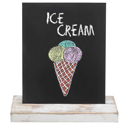 5 x 6 Inch Mini Tabletop Chalkboard Signs with Whitewashed Wood Base, Set of 4 - MyGift