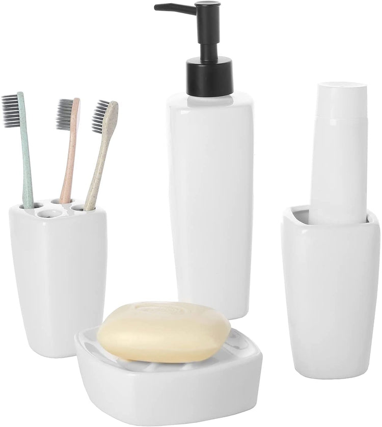 Bathroom Accessory set Toothbrush Holder Soap Dispenser Pump Bottle Toilet  Brush
