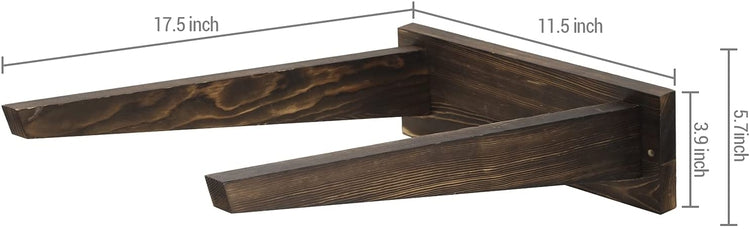 Dark Brown Burnt Wood Wall Mounted Yoga, Medicine, Stability, Exercise Ball Storage Rack-MyGift