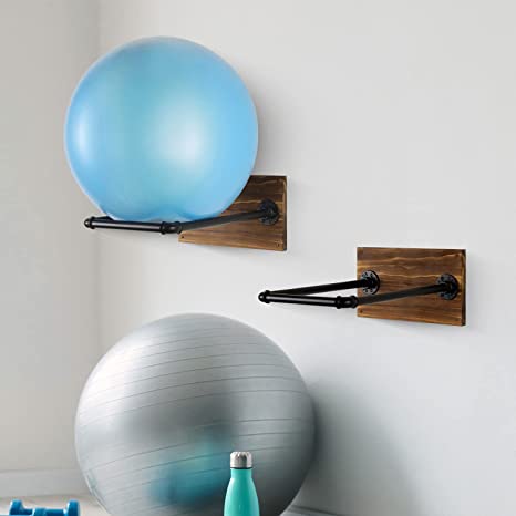 Wall-Mounted Sports Ball Holder Storage, Yoga Studio and Gym Equipment Organizer, Set of 2-MyGift