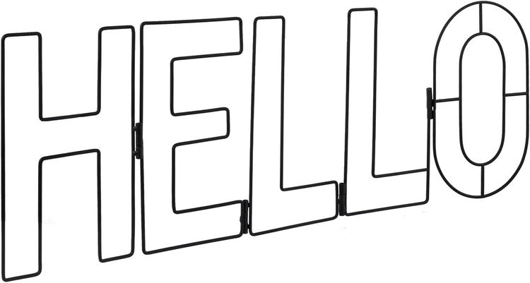 Hello Modern Black Wire Sign, Tabletop Folding Hello Word Letters Home Décor-MyGift