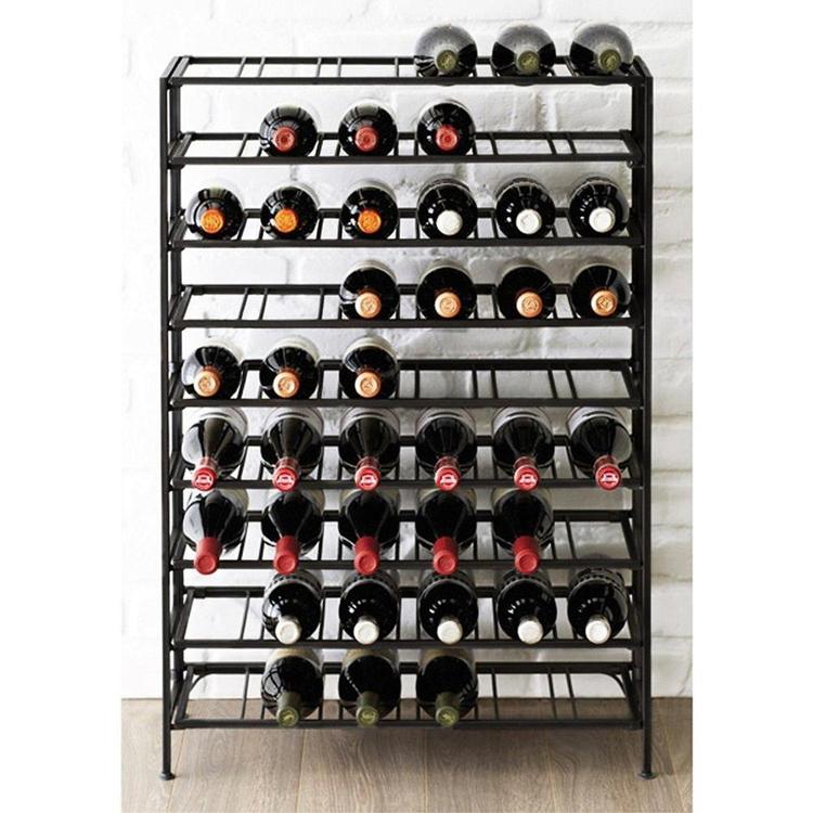 54 Bottle Deluxe Large Foldable Metal Wine Rack, Black – MyGift