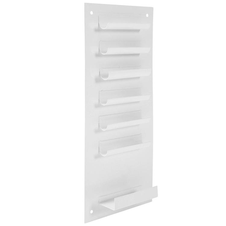 6-Slot Wall Mounted Metal Dry Erase Marker and Eraser Holder, White - MyGift Enterprise LLC