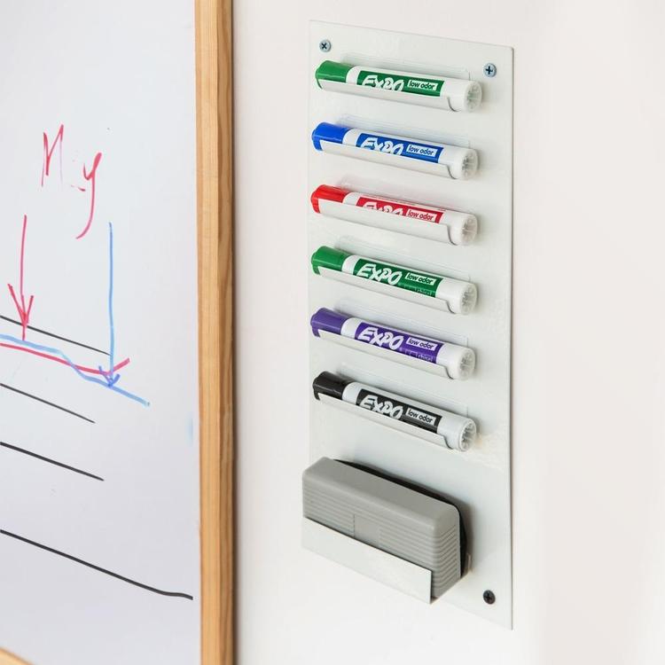 Wall Mounted Metal Marker and Eraser Holder, Set of 2