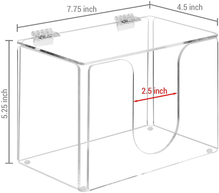 Clear Acrylic Tabletop Medical Safety Mask and Face Covering Dispenser Box with Lid-MyGift