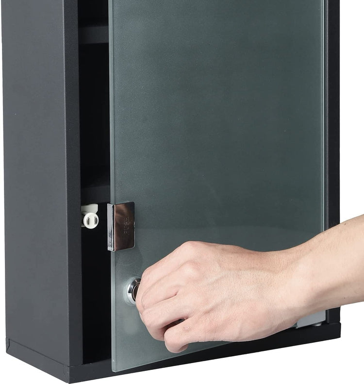 Metal First Aid Cabinet w/ Locking Glass Door-MyGift