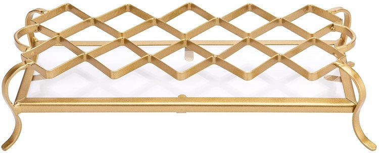 Gold Tone Metal, 10 Slot Essential Oil Display, Lipstick Holder, Makeup Organizer Tray-MyGift
