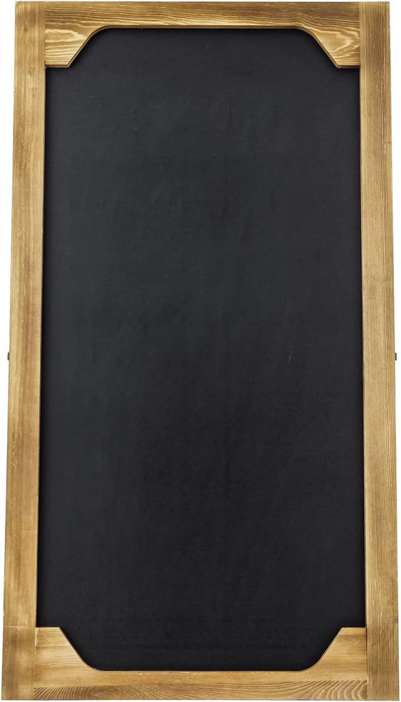 3-Foot Tall Freestanding Chalkboard Sign, Burnt Wood Commercial Extra Large Chalk Board with Easel Style Stand-MyGift