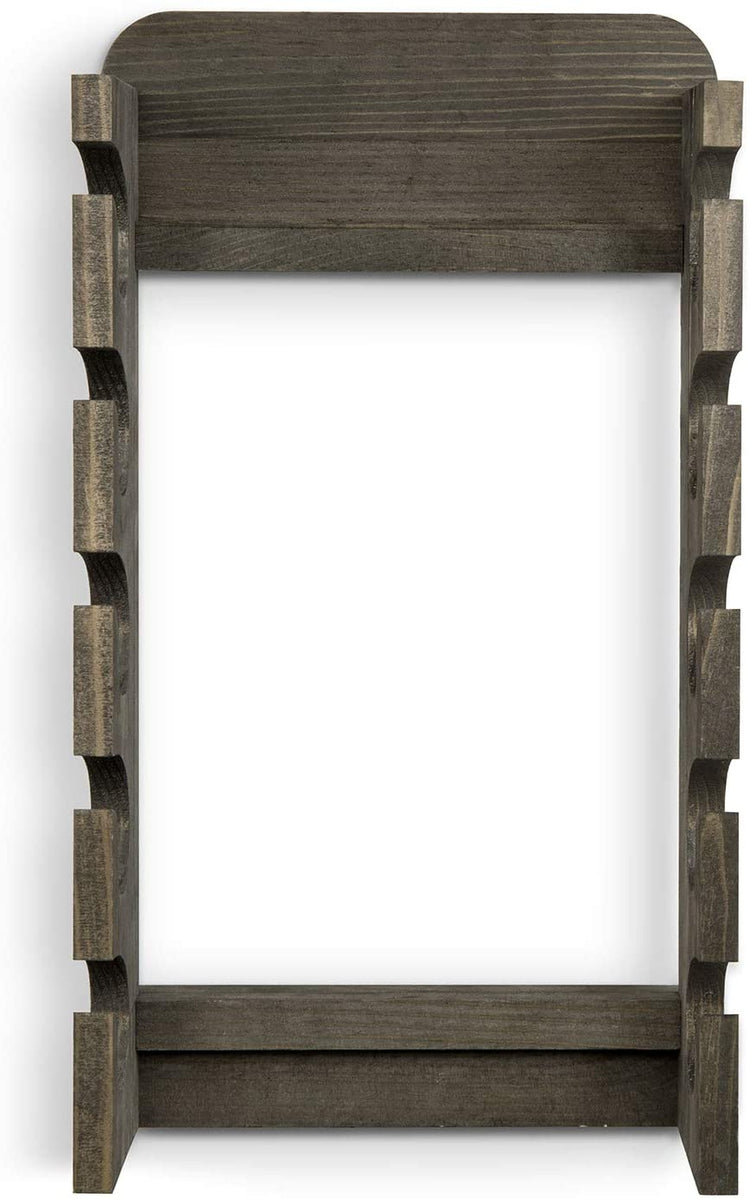 Rustic Gray Wood Wall Mounted Hat & Garment Storage Rack w/ 10 Hooks-MyGift