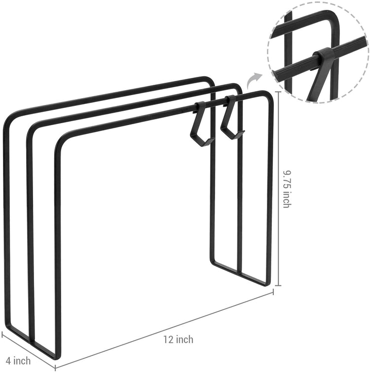 Dual-Bar Kitchen Countertop Dishcloth Drying Rack with 2 Sponge Hooks-MyGift