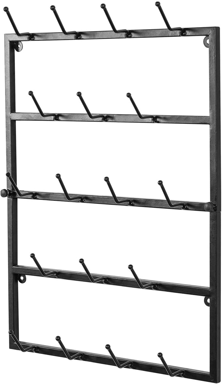 Modern Matte Black Wall Mounted Metal Hat Display Rack-MyGift