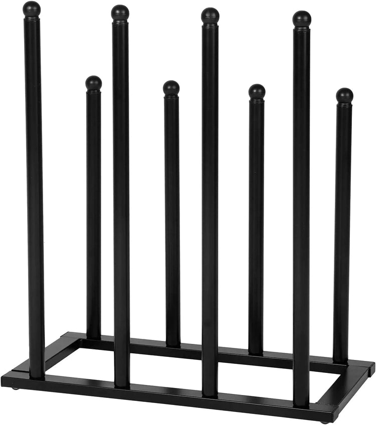 Black Metal Entryway Boot Rack, Freestanding Shoe Organizer and Tall B
