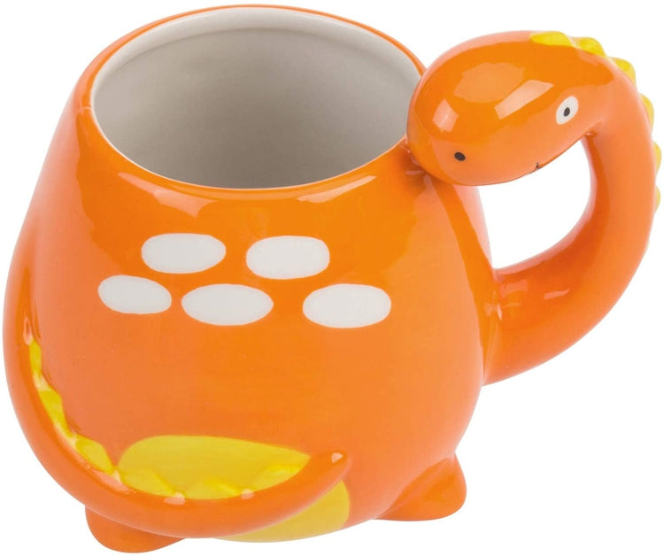 Adorable Orange Brontosaurus Dinosaur Cartoon Ceramic Coffee Mug-MyGift