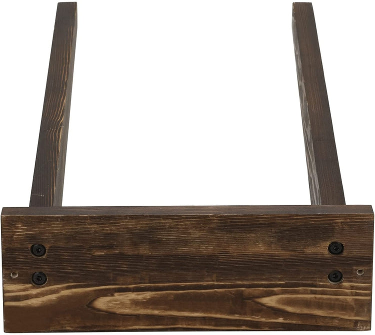 Dark Brown Burnt Wood Wall Mounted Yoga, Medicine, Stability, Exercise Ball Storage Rack-MyGift