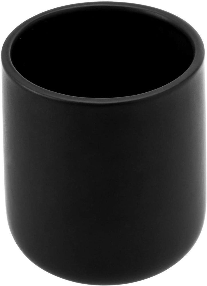 Matte Black Utensil Holder, Ceramic Kitchen Cookware Container, 6 Inch-MyGift