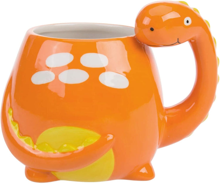 Adorable Orange Brontosaurus Dinosaur Cartoon Ceramic Coffee Mug-MyGift