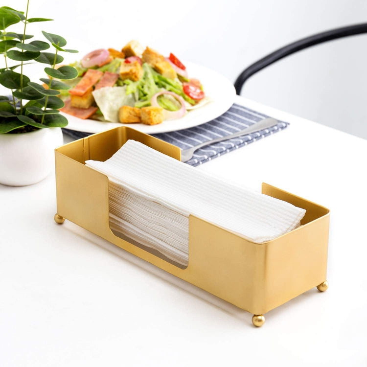 Brass Tone Metal Tabletop Commercial Paper Towel Holder Dispenser-MyGift