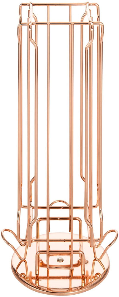 20 Capsule Capacity, Modern Copper-Plated Metal Rotating Coffee Pod Holder Rack-MyGift