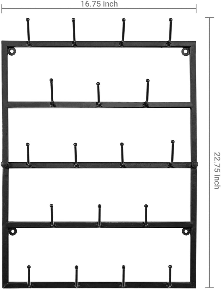 Modern Matte Black Wall Mounted Metal Hat Display Rack-MyGift
