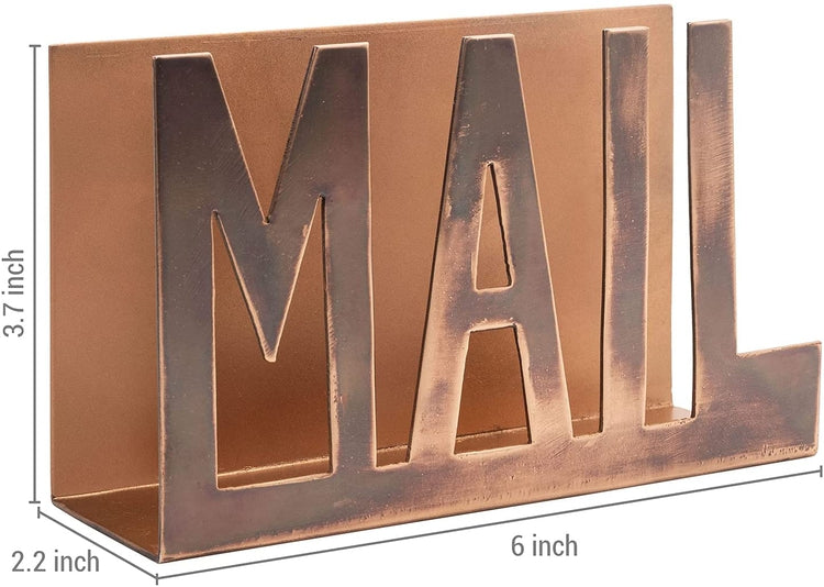 Copper Metal MAIL Cutout Design Letter Holder, Desktop Mail Sorter-MyGift