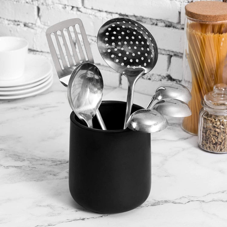 Matte Black Utensil Holder, 6 Inch MyGift