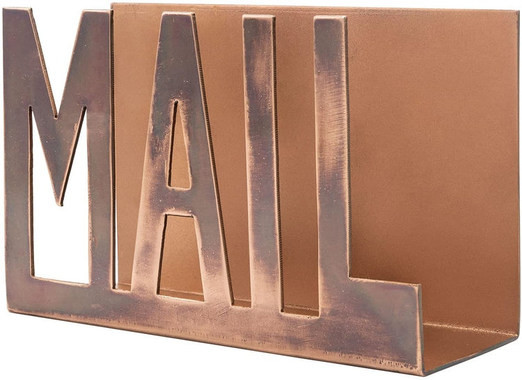 Copper Metal MAIL Cutout Design Letter Holder, Desktop Mail Sorter-MyGift