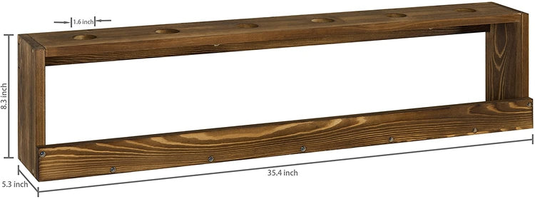 Wood Wall-Mounted Ping Pong Paddle Display Rack with Ball Storage Holder Shelf-MyGift