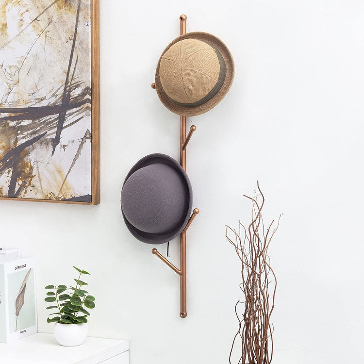 6-Hook Copper Tone Metal Branch Style Wall Mounted Vertical Coat
