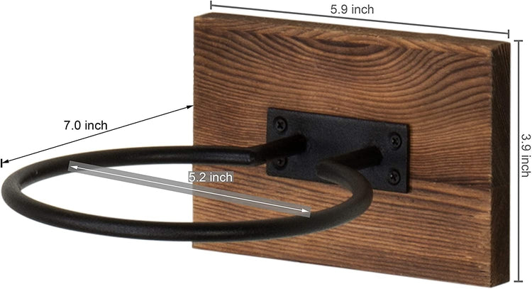 Set of 2, Wood & Metal Sport Ball Storage Rack & Wall-Mounted Sporting Equipment Display Holder-MyGift