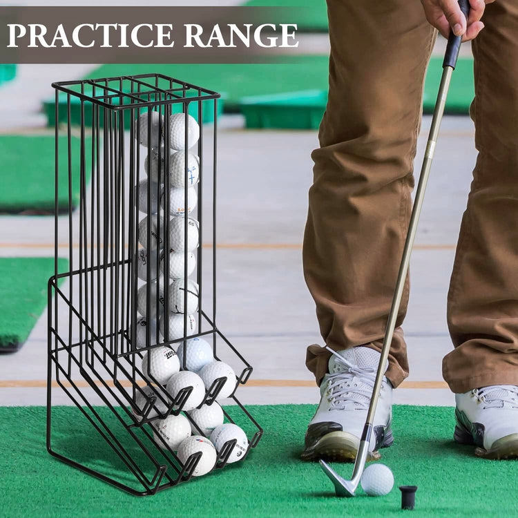 Golf Ball Basket Holder, Matte Black Metal Wire Golf Ball Dispenser and Countertop Display Rack