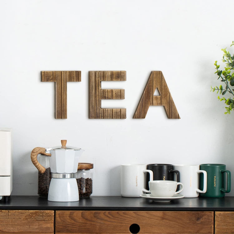 Burnt Wood Wall Mounted EAT Letters Dining Room, TEA Kitchen Sign-MyGift