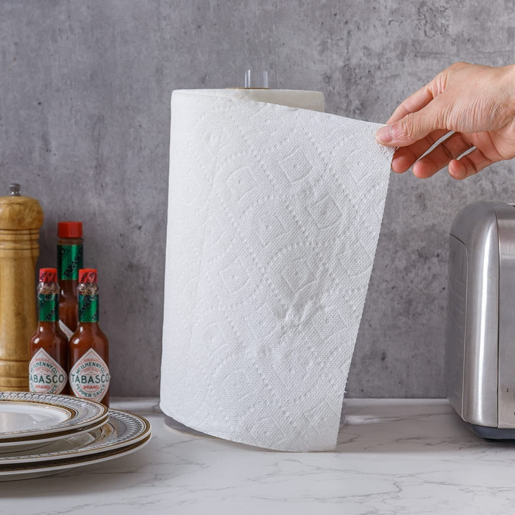 Clear Acrylic Paper Towel Roll Holder Modern Kitchen Paper Dispenser-MyGift